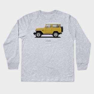 Land Cruiser FJ40 HardTop Mustard Yellow Kids Long Sleeve T-Shirt